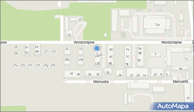 Warszawa, Wodzirejów, 11C, mapa Warszawy