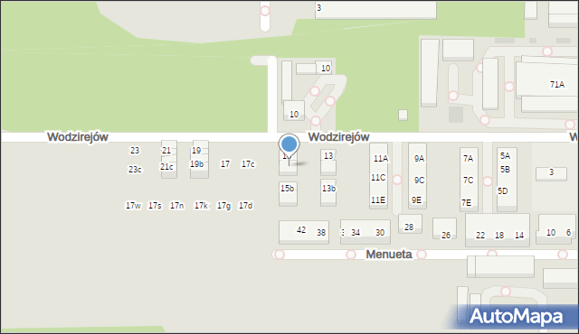 Warszawa, Wodzirejów, 15a, mapa Warszawy