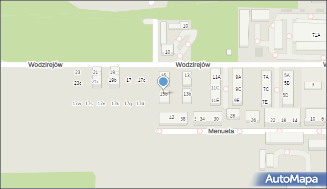 Warszawa, Wodzirejów, 15b, mapa Warszawy