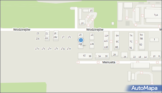 Warszawa, Wodzirejów, 15c, mapa Warszawy