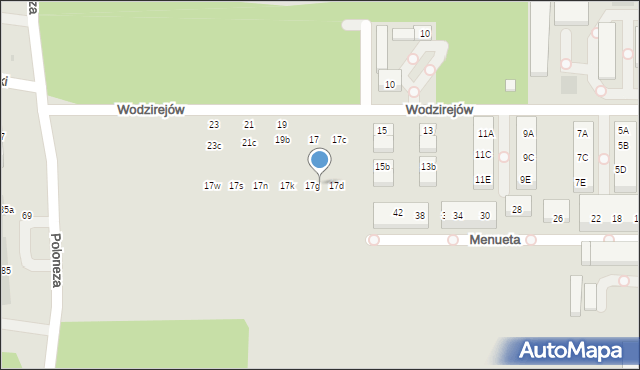 Warszawa, Wodzirejów, 17f, mapa Warszawy