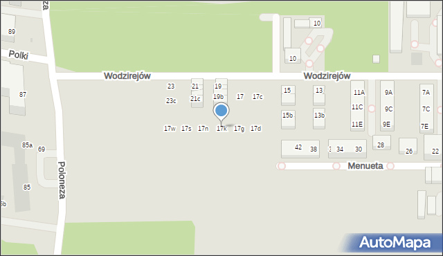 Warszawa, Wodzirejów, 17k, mapa Warszawy