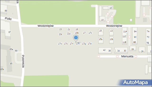 Warszawa, Wodzirejów, 17l, mapa Warszawy