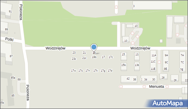 Warszawa, Wodzirejów, 19a, mapa Warszawy