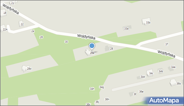 Warszawa, Wojdyńska, 28a, mapa Warszawy