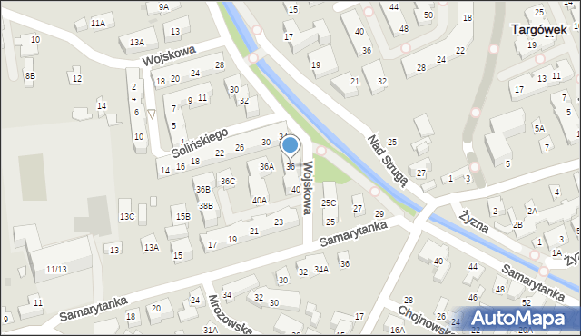 Warszawa, Wojskowa, 36, mapa Warszawy