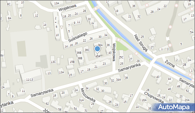 Warszawa, Wojskowa, 40A, mapa Warszawy