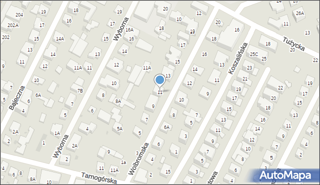 Warszawa, Wolbromska, 11, mapa Warszawy