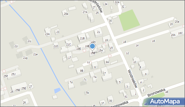 Warszawa, Wodniaków, 15B, mapa Warszawy