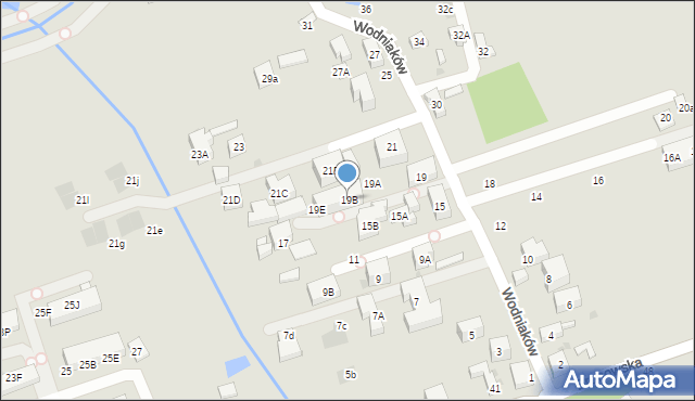 Warszawa, Wodniaków, 19B, mapa Warszawy