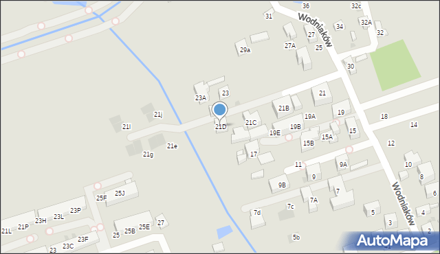 Warszawa, Wodniaków, 21D, mapa Warszawy