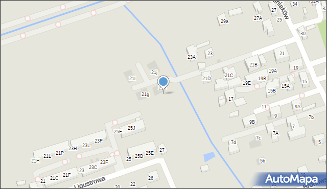 Warszawa, Wodniaków, 21f, mapa Warszawy