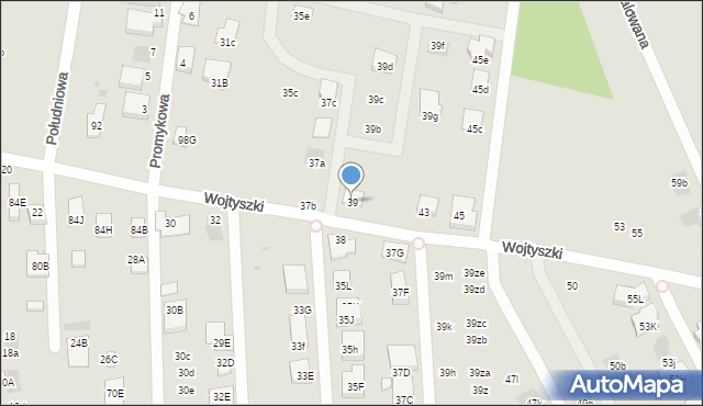 Warszawa, Wojtyszki Wacława, 39, mapa Warszawy