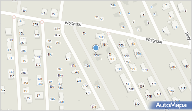 Warszawa, Wojtyszki Wacława, 50b, mapa Warszawy