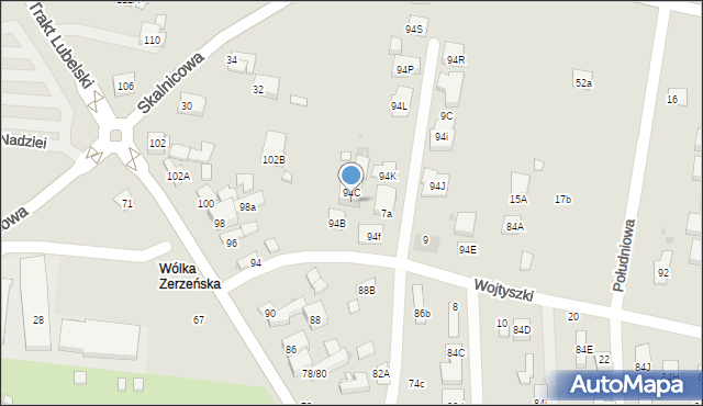 Warszawa, Wojtyszki Wacława, 5A, mapa Warszawy