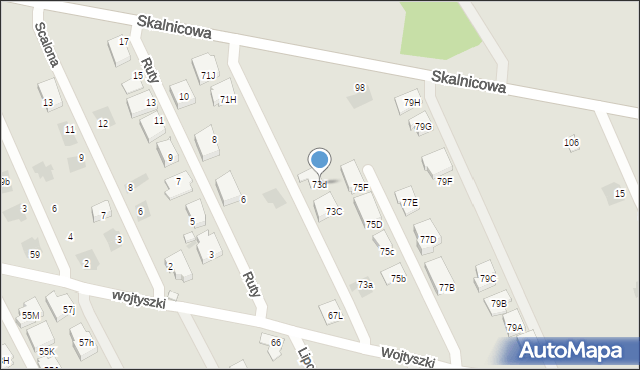 Warszawa, Wojtyszki Wacława, 73d, mapa Warszawy