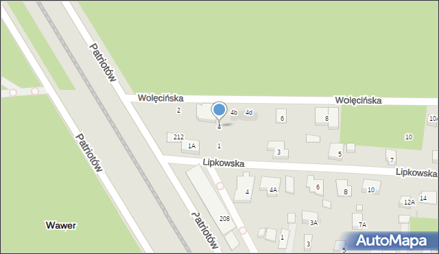 Warszawa, Wolęcińska, 4, mapa Warszawy