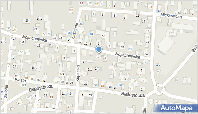 Wasilków, Wojtachowska, 3/1, mapa Wasilków