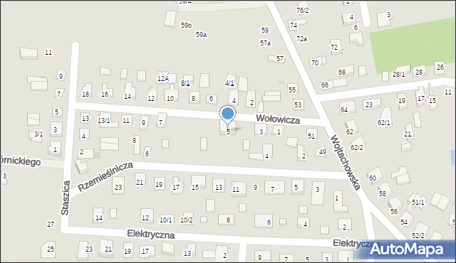 Wasilków, Wołowicza, 5, mapa Wasilków