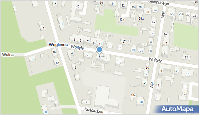 Węgliniec, Wojtyły Karola, 6, mapa Węgliniec