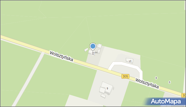 Wieleń, Wolsztyńska, 12, mapa Wieleń