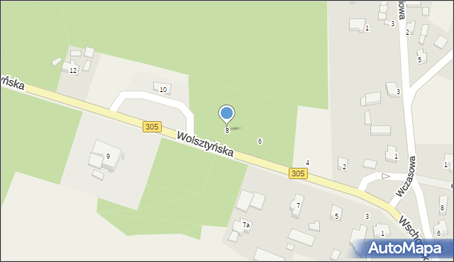 Wieleń, Wolsztyńska, 8, mapa Wieleń