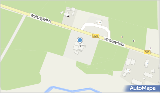 Wieleń, Wolsztyńska, 9, mapa Wieleń