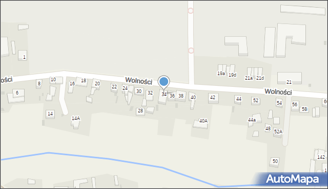 Wieszowa, Wolności, 34, mapa Wieszowa