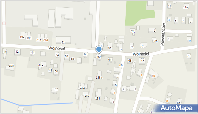 Wieszowa, Wolności, 62, mapa Wieszowa