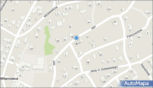 Wilamowice, Wojska Polskiego, 2B, mapa Wilamowice