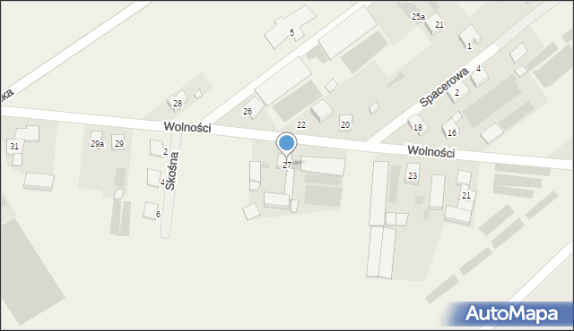 Włoszakowice, Wolności, 27, mapa Włoszakowice