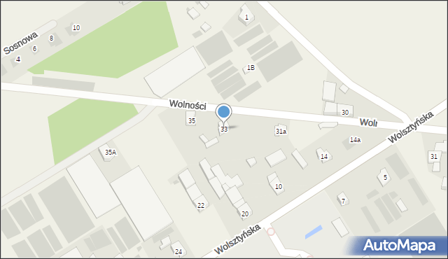 Włoszakowice, Wolności, 33, mapa Włoszakowice