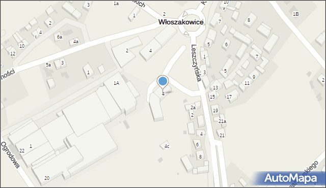 Włoszakowice, Wolności, 4, mapa Włoszakowice