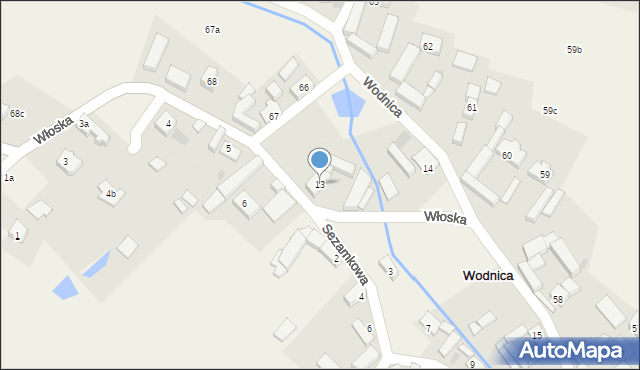 Wodnica, Wodnica, 13, mapa Wodnica