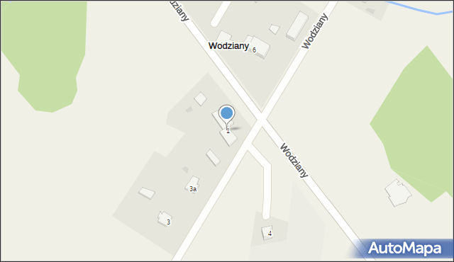 Wodziany, Wodziany, 1, mapa Wodziany