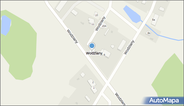 Wodziany, Wodziany, 16, mapa Wodziany