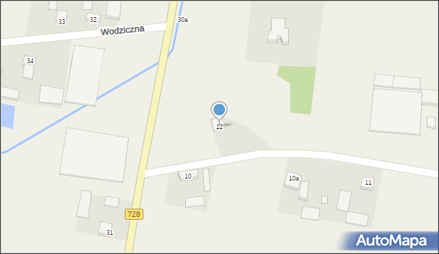 Wodziczna, Wodziczna, 12, mapa Wodziczna