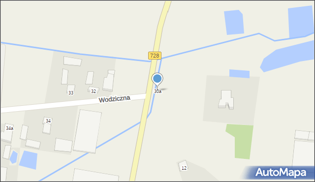 Wodziczna, Wodziczna, 30a, mapa Wodziczna