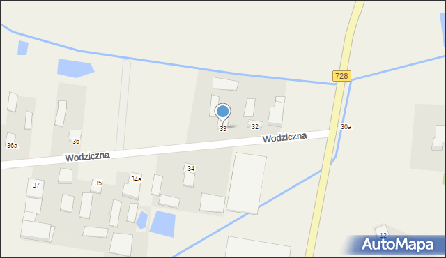 Wodziczna, Wodziczna, 33, mapa Wodziczna