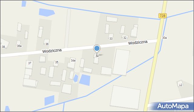 Wodziczna, Wodziczna, 34, mapa Wodziczna