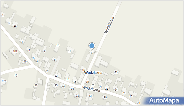 Wodziczna, Wodziczna, 17, mapa Wodziczna