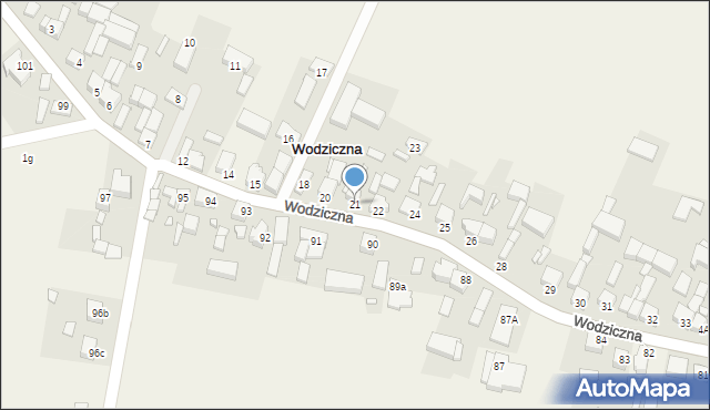 Wodziczna, Wodziczna, 21, mapa Wodziczna