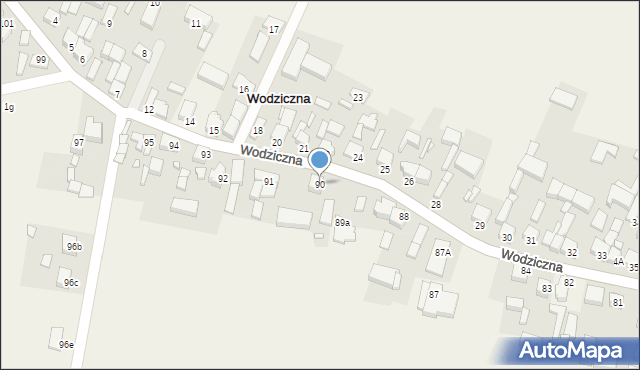 Wodziczna, Wodziczna, 90, mapa Wodziczna