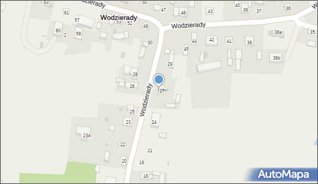 Wodzierady, Wodzierady, 27A, mapa Wodzierady