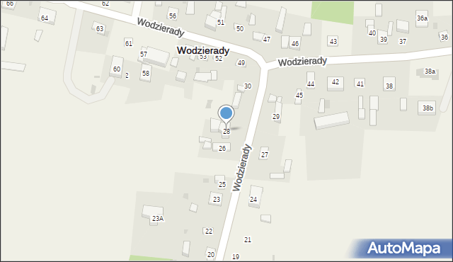 Wodzierady, Wodzierady, 28, mapa Wodzierady