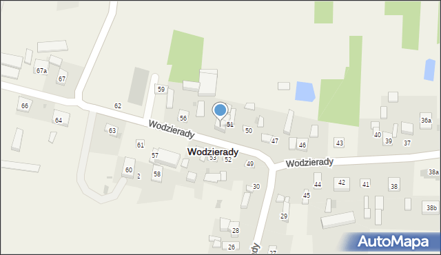 Wodzierady, Wodzierady, 54, mapa Wodzierady