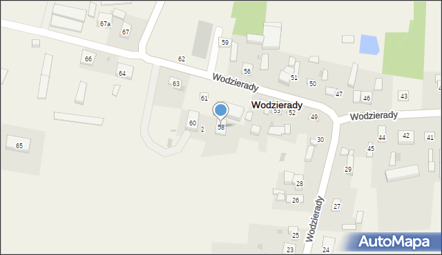 Wodzierady, Wodzierady, 58, mapa Wodzierady