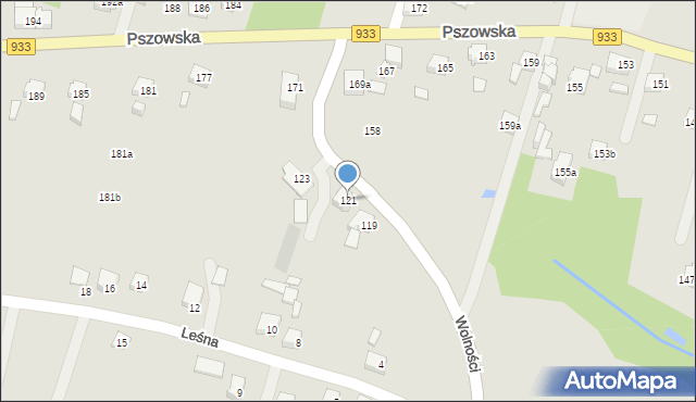 Wodzisław Śląski, Wolności, 121, mapa Wodzisławia Śląskiego