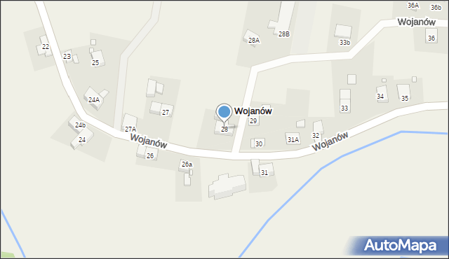 Wojanów, Wojanów, 28, mapa Wojanów