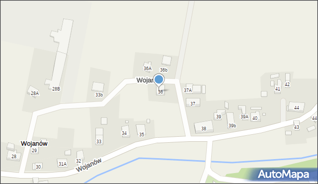 Wojanów, Wojanów, 36, mapa Wojanów